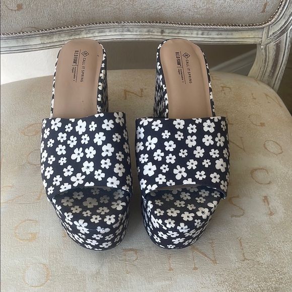 Call it Spring Shoes - Call It Spring, Black and White Wedges